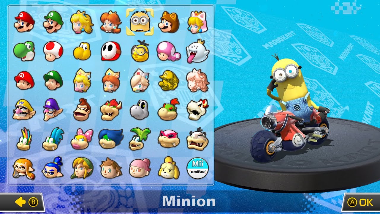 What if you play a Minion in Mario Kart 8 Deluxe (Mushroom Cup) (4K)