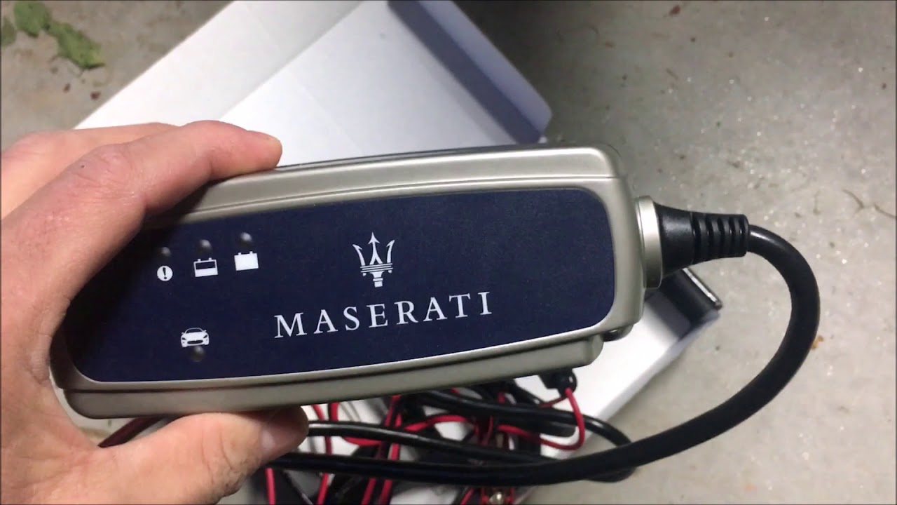 Hooking up the Maserati to a battery tender