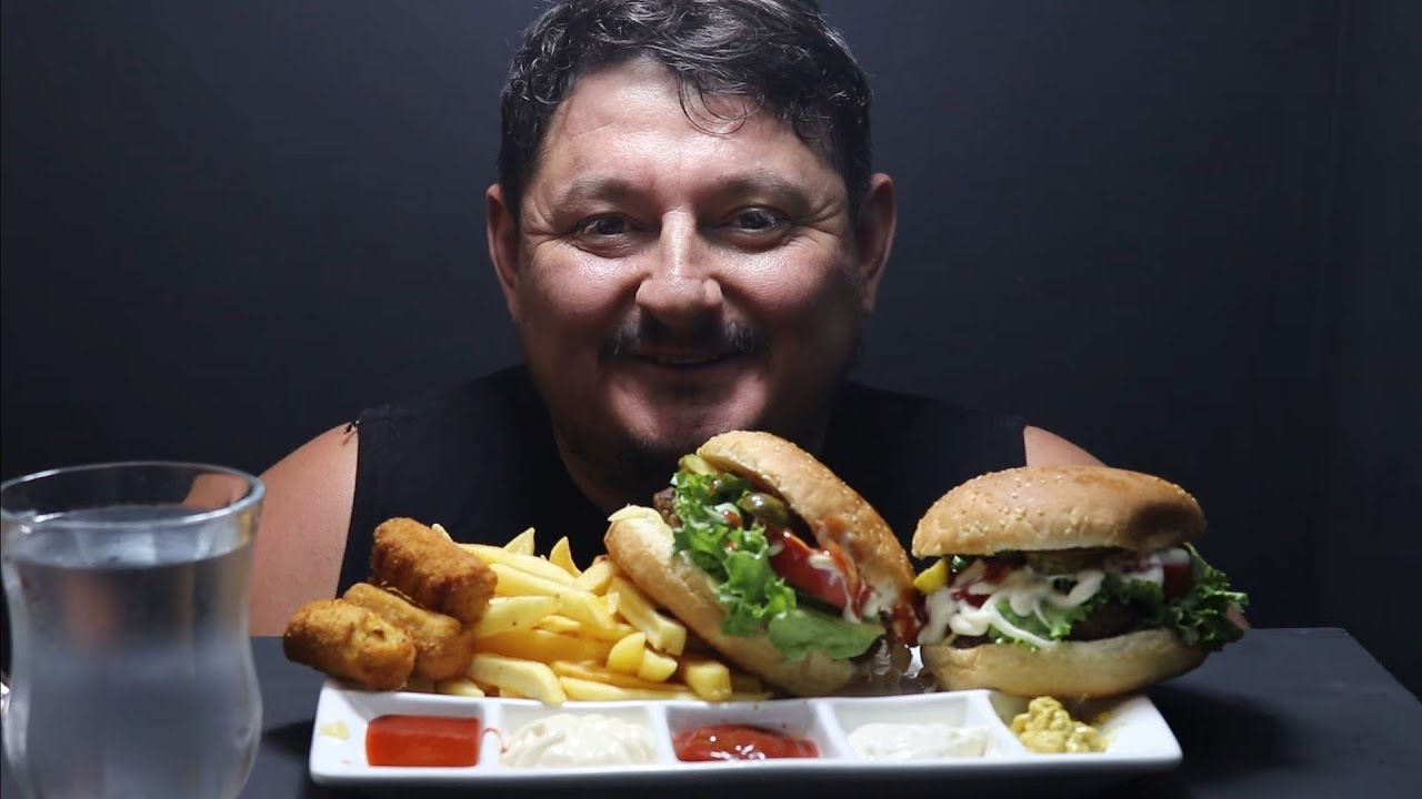 ||ASMR MUKBANG|| Hamburger Patates / Hamburger and Fries #neromasmr