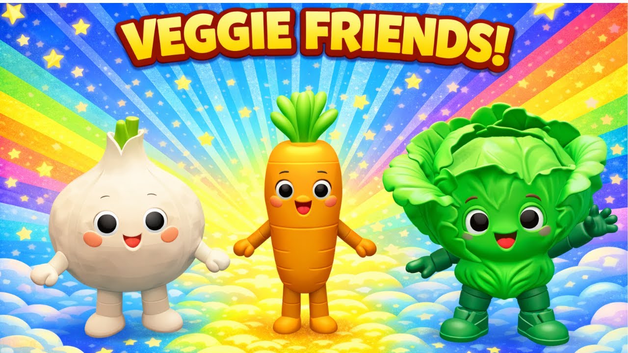 Learning Vegetables - Lettuce, Carrot And Garlic