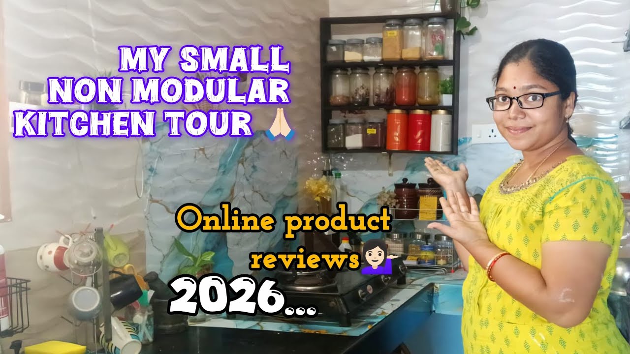 Vlog#6✨My Simple Non modular Kitchen Tour 2026| Indian Kitchen organisation|Tamil🥰@Jpkitchen1026