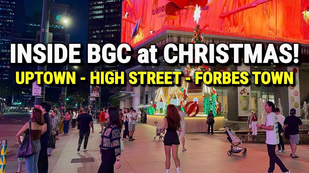 INSIDE Philippines&rsquo; Most Expensive City - BGC Evening Walk | CHRISTMAS Trees & Night Lights 2025