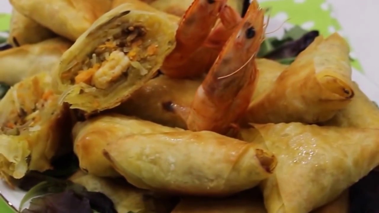 بريوات الكروفيت والخضر الشهية بطريقة مبسطة الشيف نادية | Briwat au Crevettes et Legumes