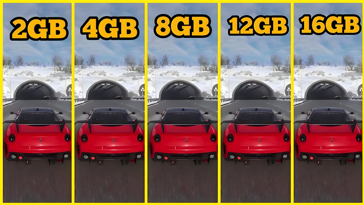 FORZA HORIZON 4 RAM COMPARISON 2GB VS 4GB VS 8GB VS 12GB VS 16GB