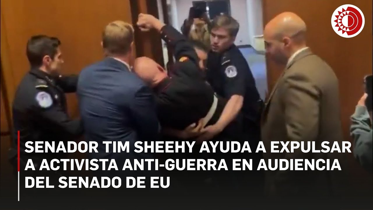 Retiran por la fuerza a ex marine que protest&oacute; contra guerra en Ir&aacute;n durante audiencia del Senado