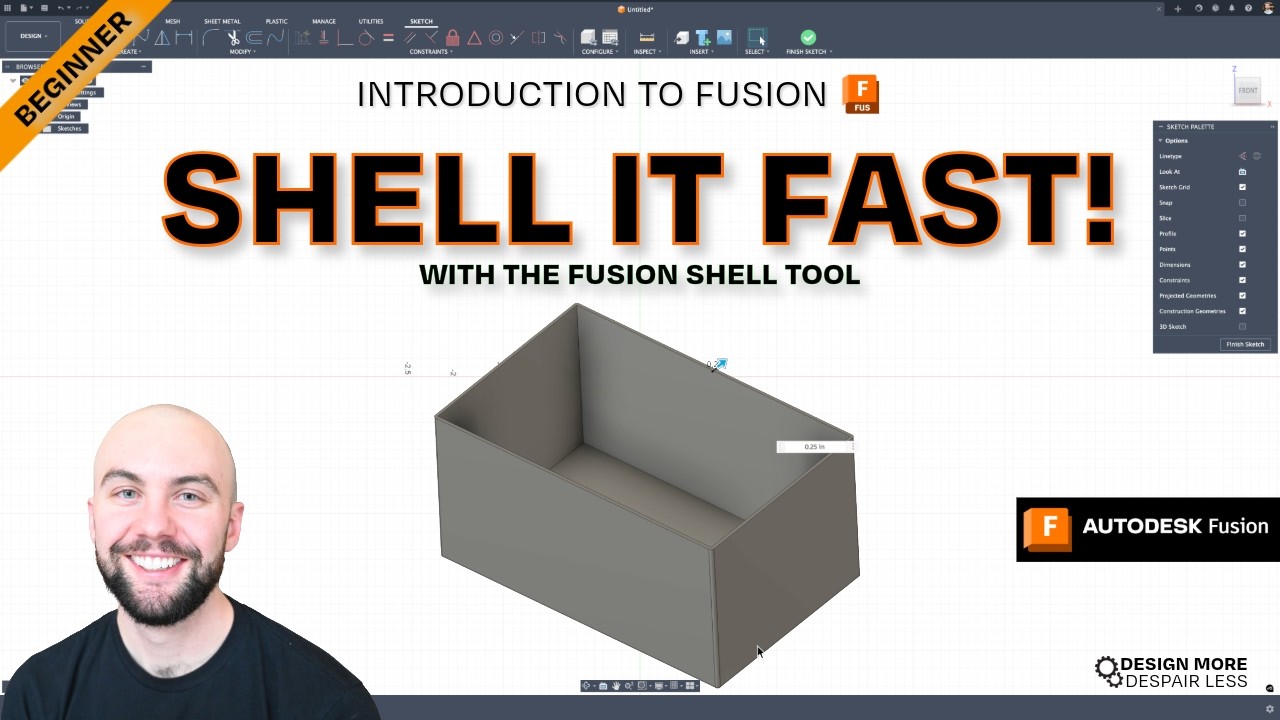 Fusion 360 Shell Tool Tutorial - Complete Beginner's Guide to Shelling Parts