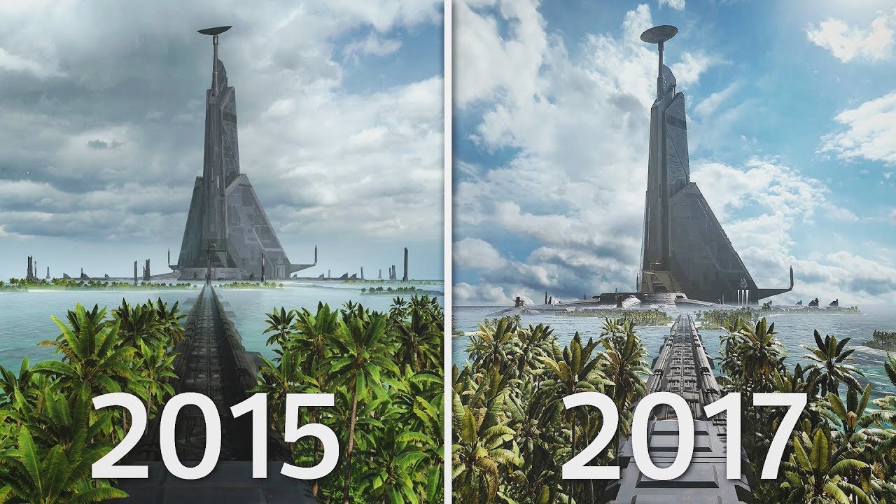 Scarif in Battlefront (2015) vs Battlefront II (2017) Graphics Comparison