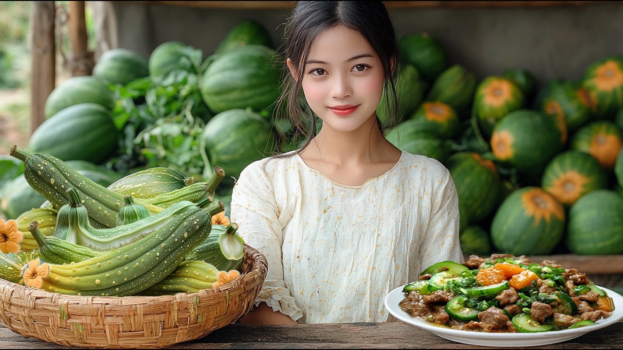 Harvesting Loofah, Making Delicious Dishes from Loofah | Nguyễn Lâm Anh