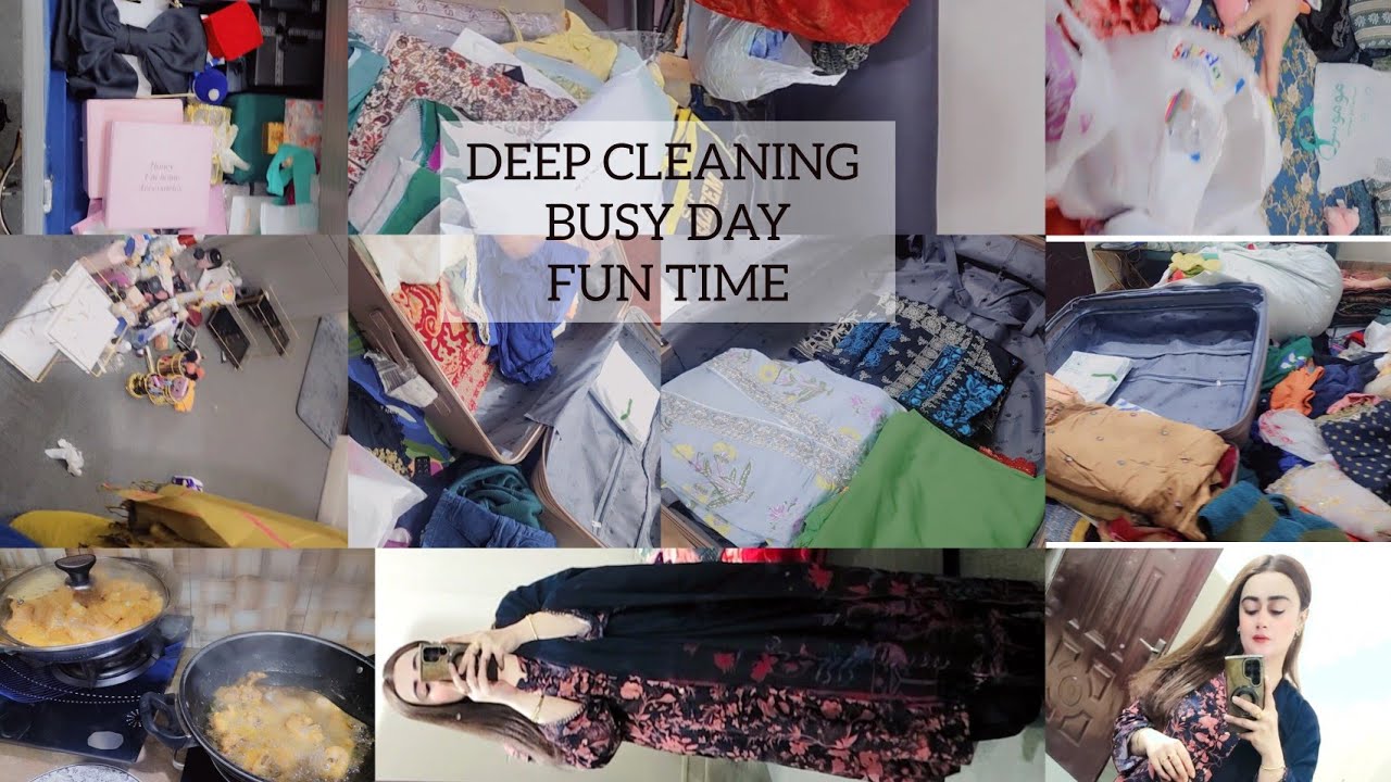 Daily routine aj ghar ke deep cleaning || Wardrobe organize cooking time full busy day