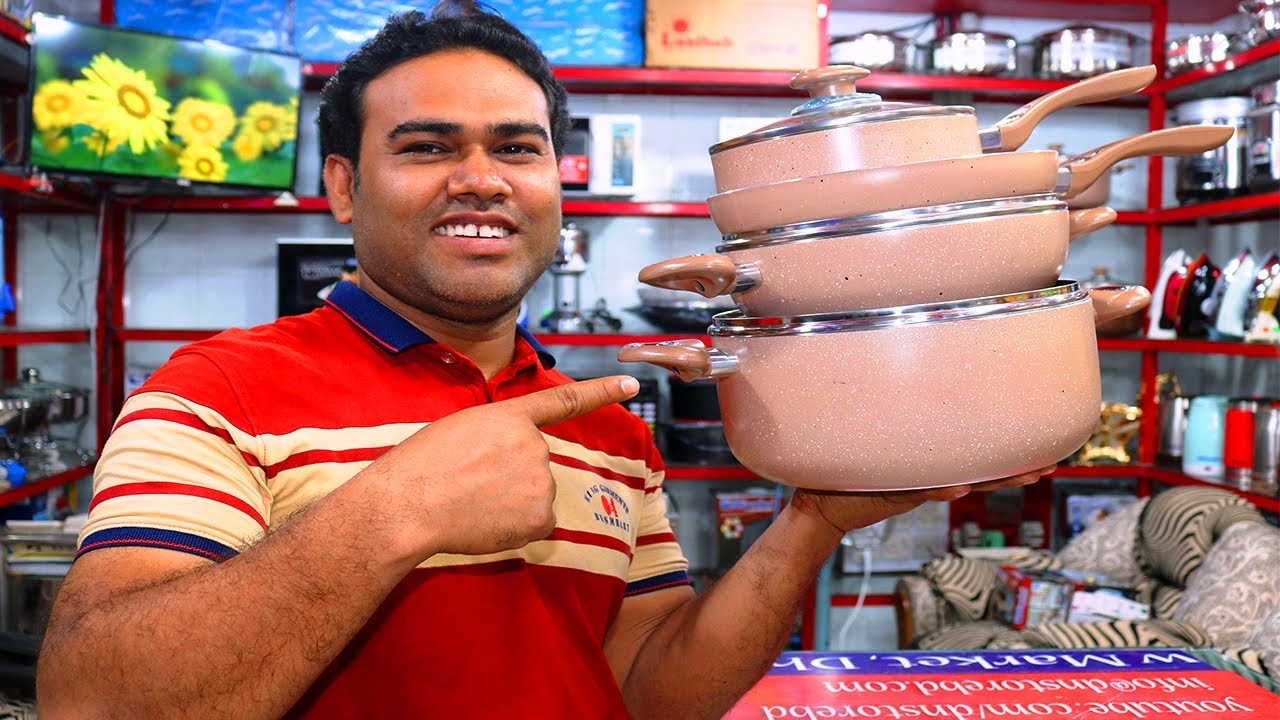 কম দামে নন স্টিক ফ্রাই প্যান সেট | Non Stick Cookware Set 7 Pcs | non stick set