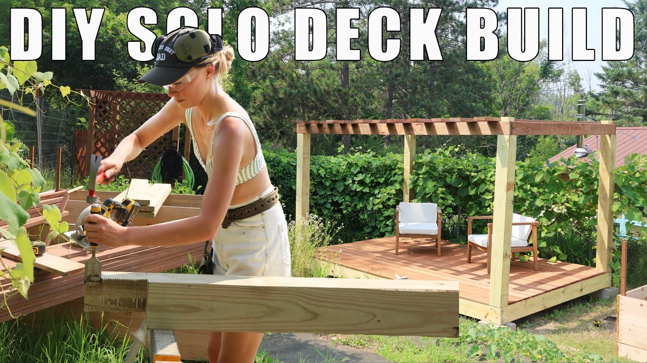 Building a Deck in my Garden | Living Alone in the Woods