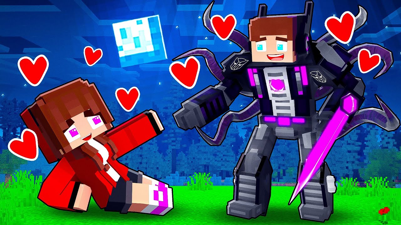 JJ`s Girl and Dark JJ TRANSFORMER - Love Story - Maizen Minecraft Animation