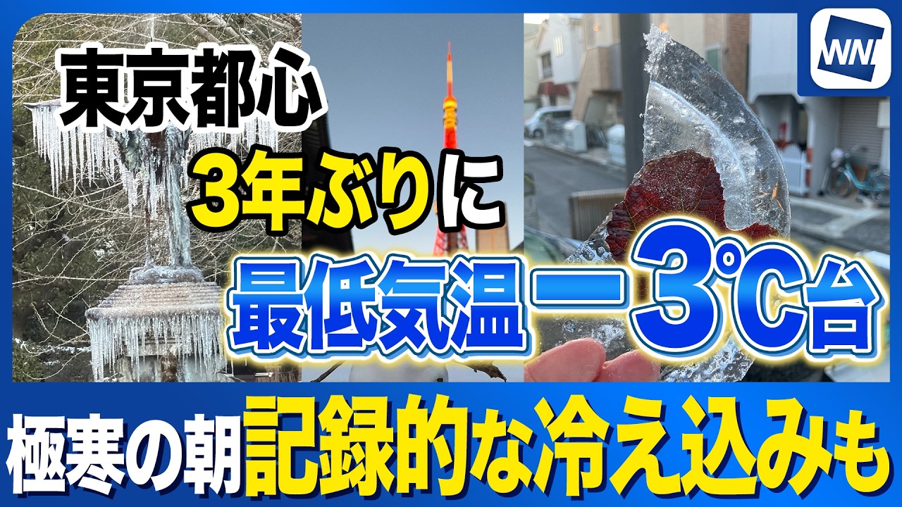 【極寒の朝】東京都心で−3.2℃！　観測史上最低を記録した地点も