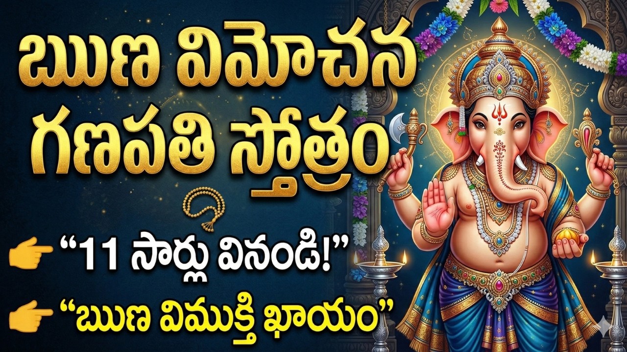 అప్పుల బాధ తొలగించే ఋణ విమోచన గణపతి స్తోత్రం | Runa Vimochana Ganapati Stotram | Powerful Mantra