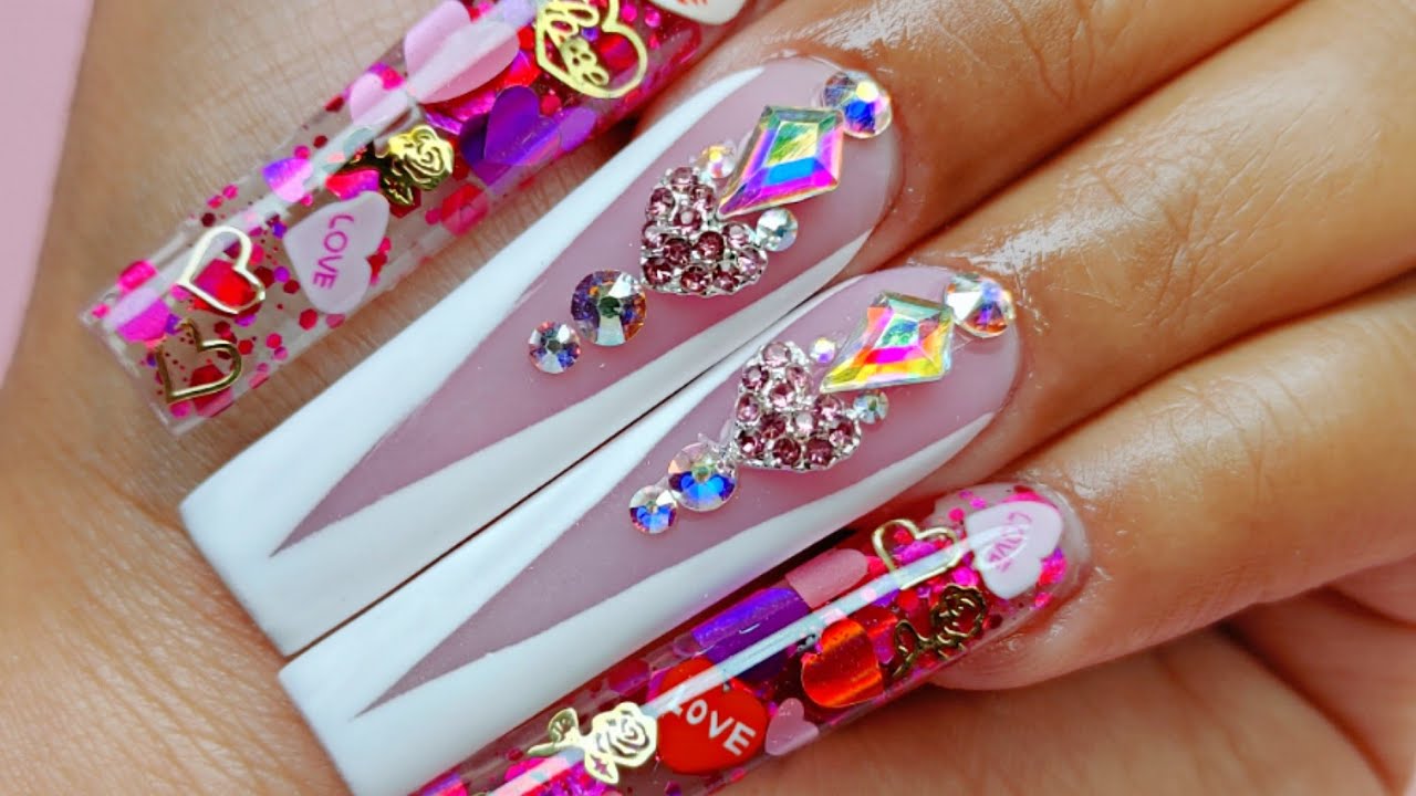 VALENTINES XXL ACRYLIC NAILS & V FRENCH✨🌹💋💝