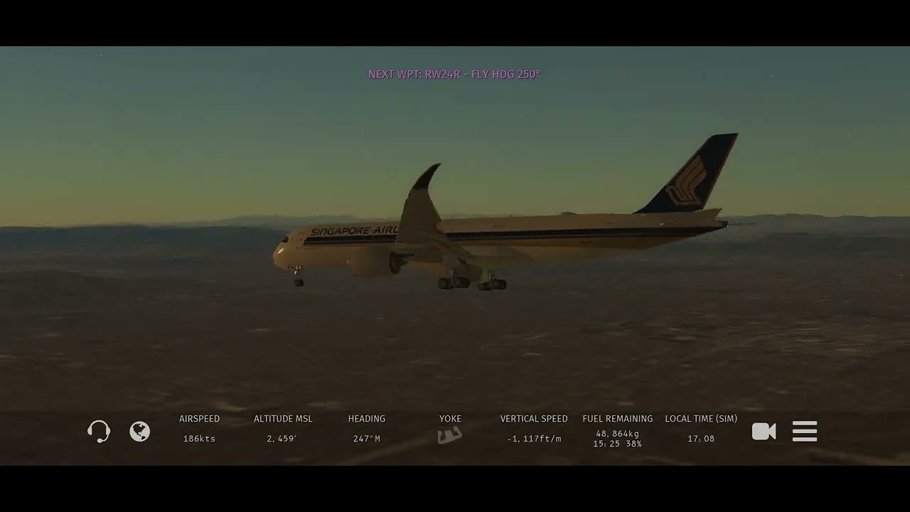 Infinite Flight Airbus A350-900 Singapore Airlines Changi to Los Angeles Full Landing