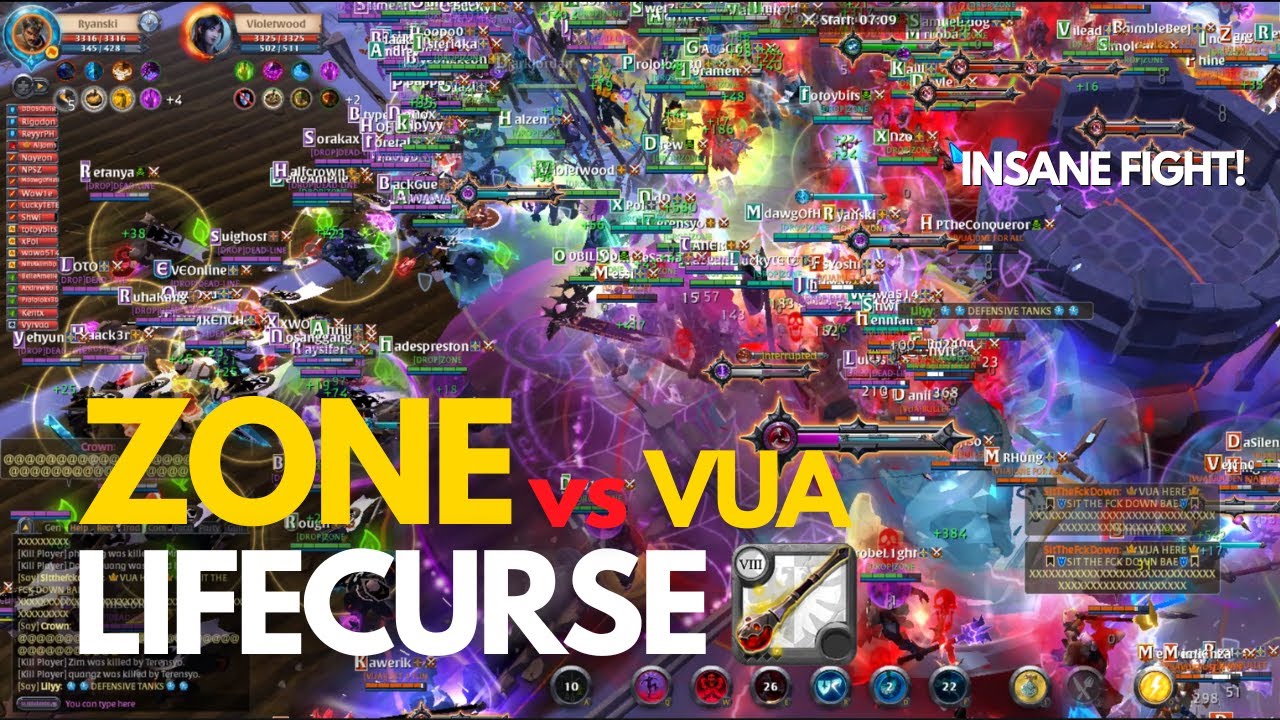 [DROP] ZONE vs VUA | ZvZ Territory Fight! | Lifecurse POV | Albion East