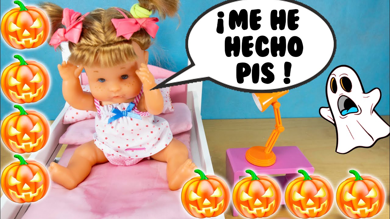 Noe se hace pipi otra vez en la cama ¿Será por las historias de Halloween? | Hermanitas Noa y Noe