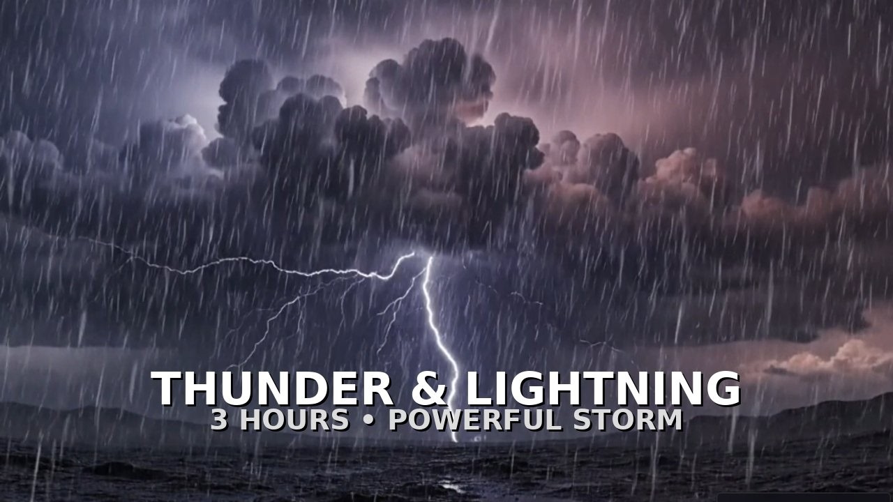Powerful Thunder & Lightning Storm 🌩️ 3 Hours of Heavy Rain & Thunder
