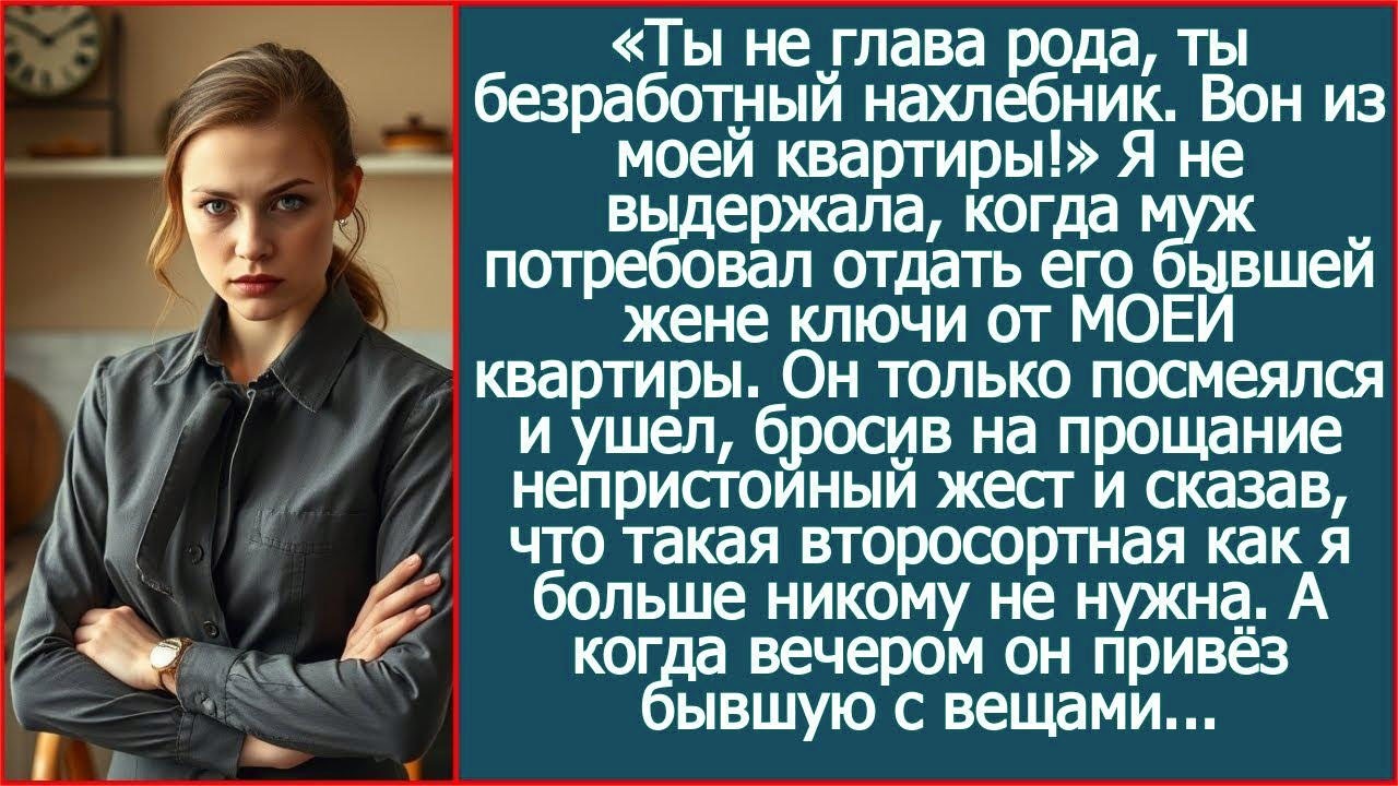 Ты не глава рода, ты безработный нахлебник. Вон из моей квартиры! Сказала я мужу.
