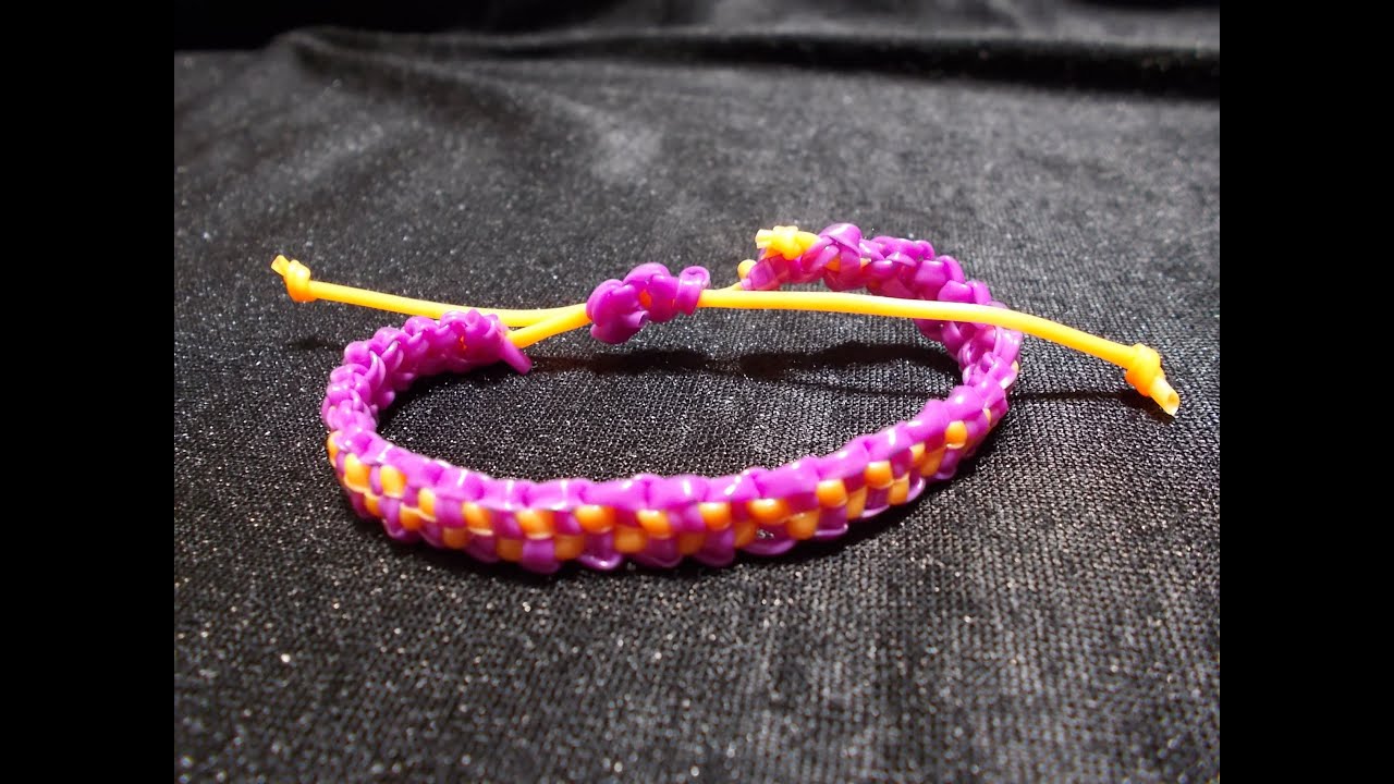 Bracelet scoubidou damier