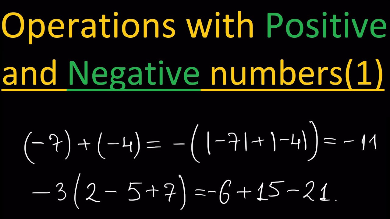 Operations with Negative and Positive Numbers (Math Tutorial. Algebra #3 - part 1)