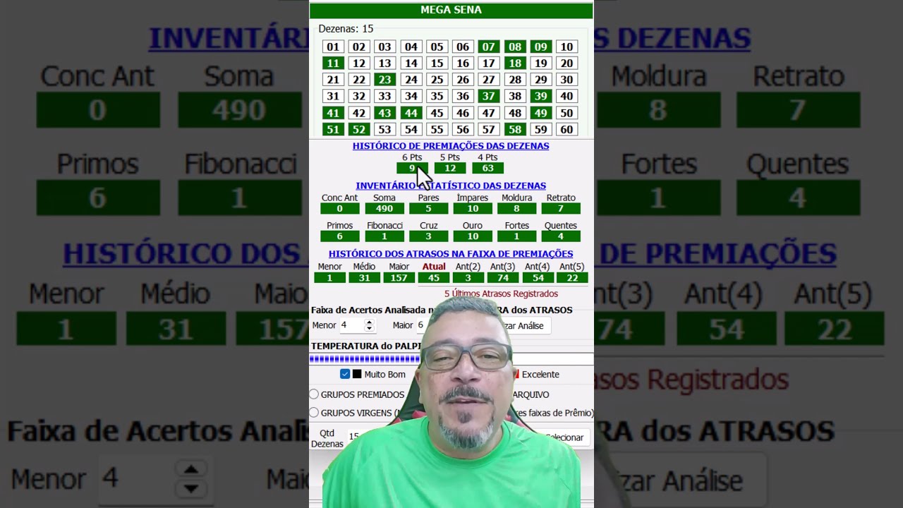 PALPITE MEGA SENA | 15 DEZENAS | 9 VEZES A SENA #palpites #megasena