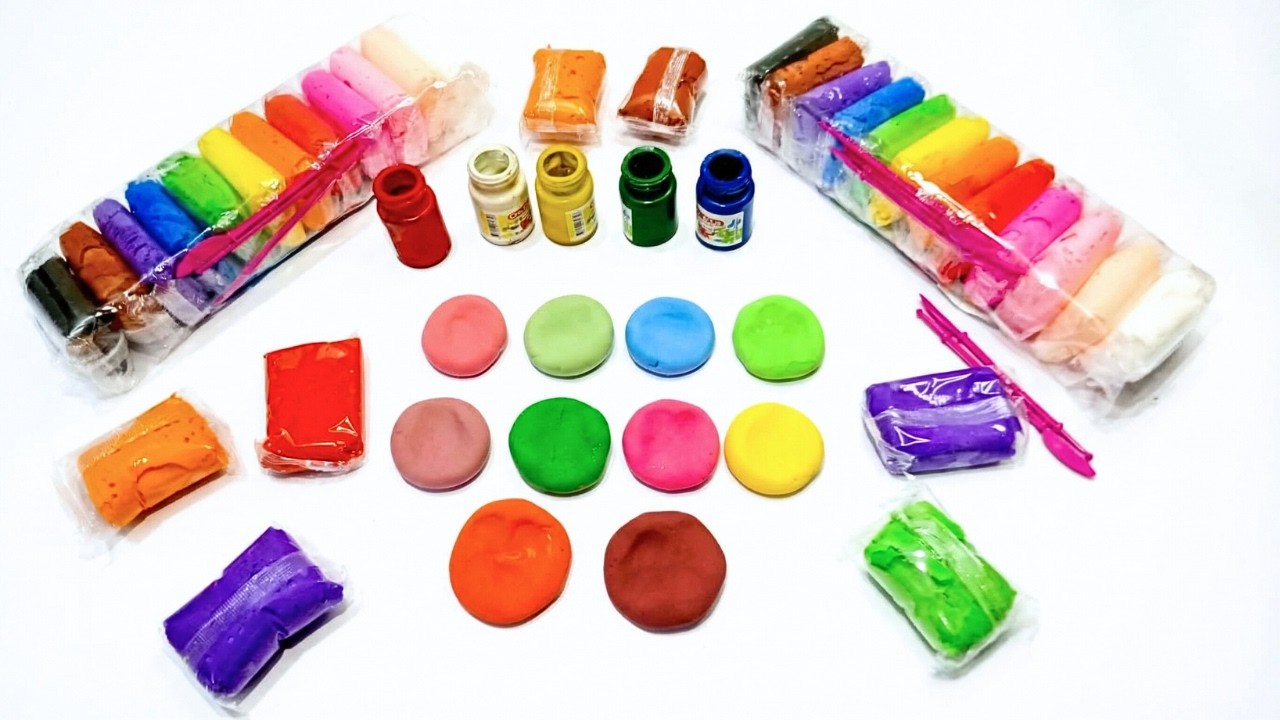 Satisfying Clay + Paint Mixing ASMR #clay #art