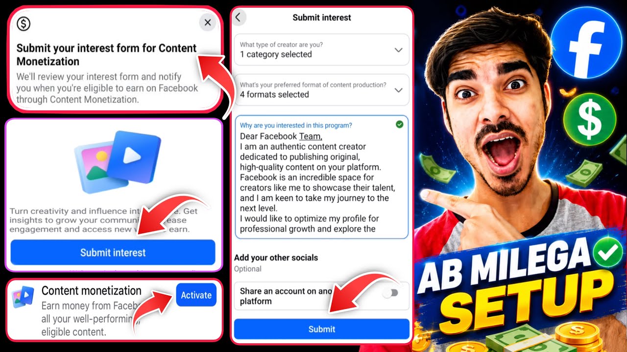 Content Monetization Submit Interest Facebook 😍 Submit Your Interest Form For Content Monetization