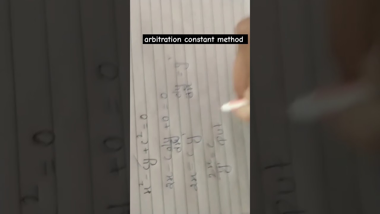 ODE//Arbitrary Constant Method#maths #netjrf