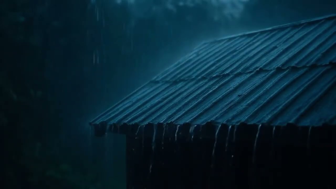 ASMR Forest Rain at Night | Heavy Roof Rain