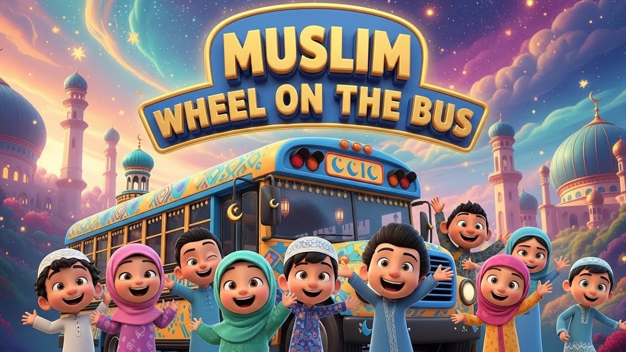 Muslim Wheel on the bus Poem☪️🚌🧕🏻|Islamic Poem| Muslim theme | Educational content | peom for kids