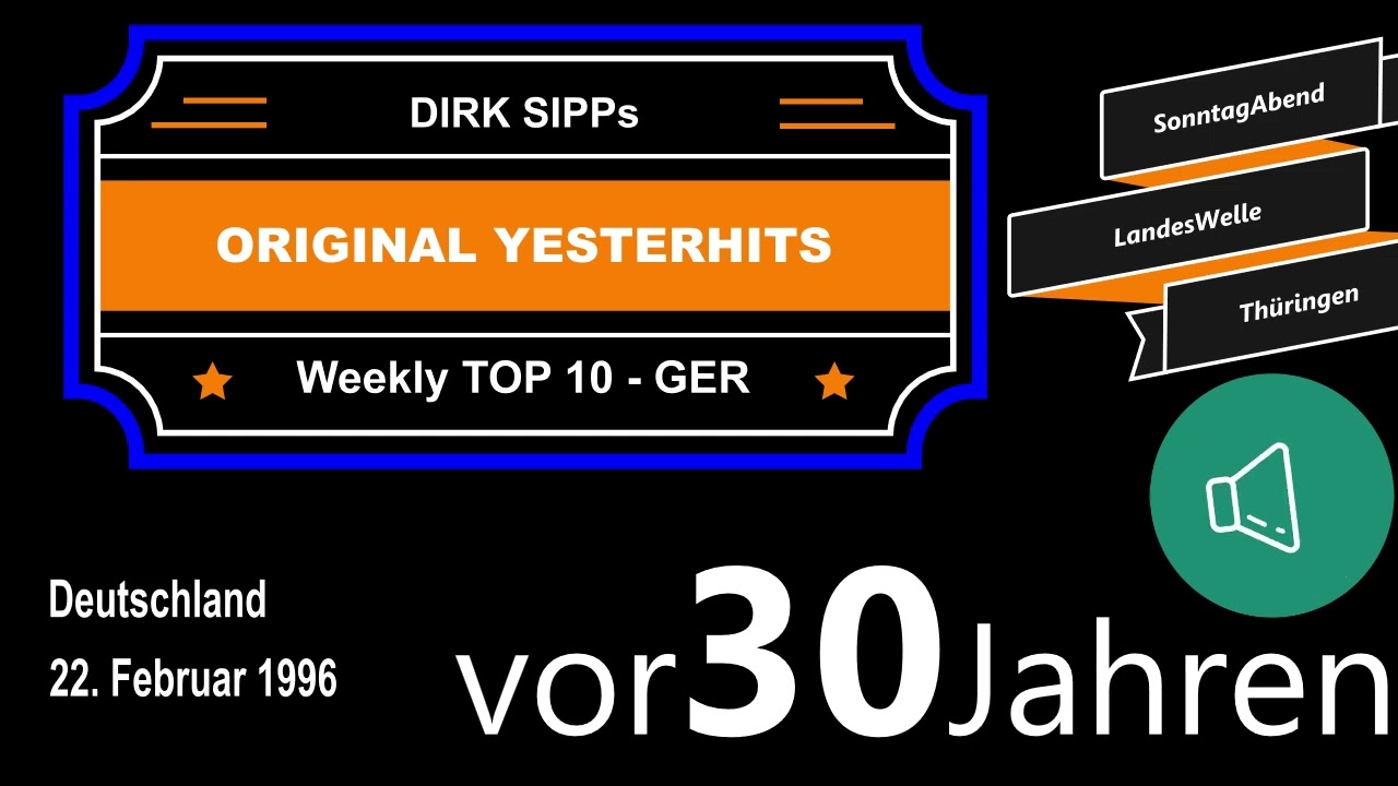 Yesterhits Weekly Top Ten Germany vor 30 Jahren