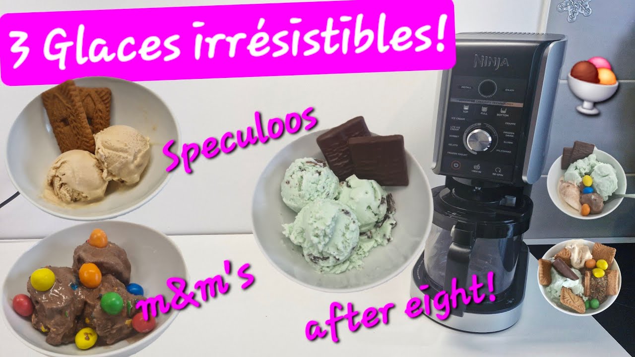 3 glaces maison irrésistibles avec la Ninja Creami Deluxe! (menthe, speculoos, M&M'S 🥰)