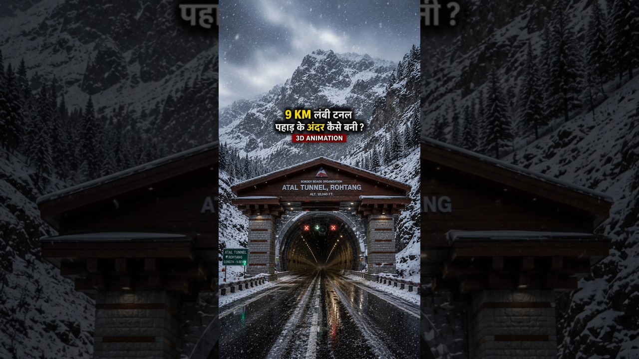 Atal Tunnel Construction Explained | 9 KM Tunnel Inside Mountain | #shorts