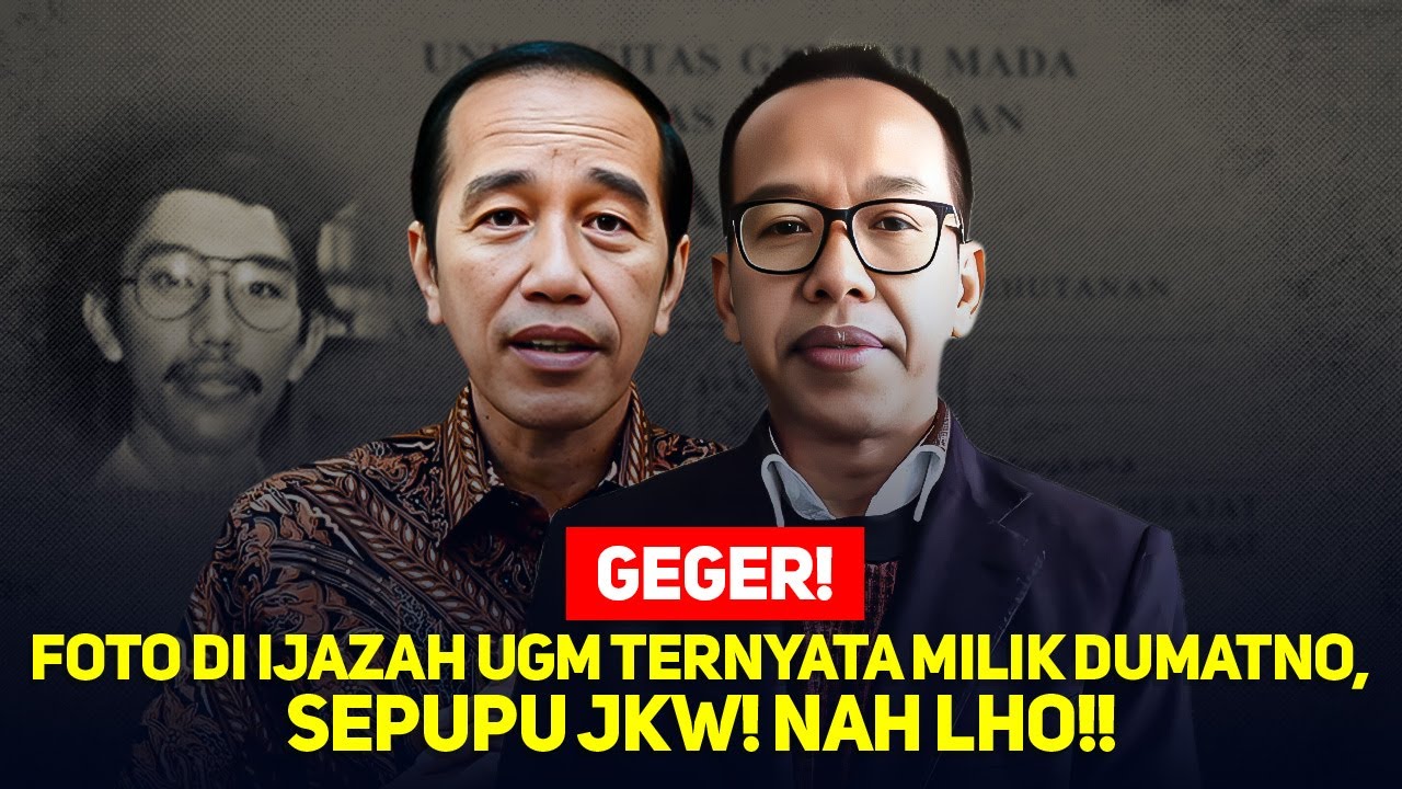 🔴LIVE! GEGER! FOTO DI IJAZAH UGM TERNYATA MILIK DUMATNO, SEPUPU JKW! NAH LHO!!