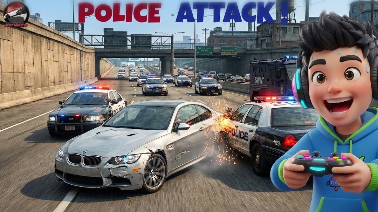 BMW CAR CRA*H 😱 || POLICE ATTACK 🚨 || NFS MOST WANTED 2012|| #gaming  #gameplay #nfs