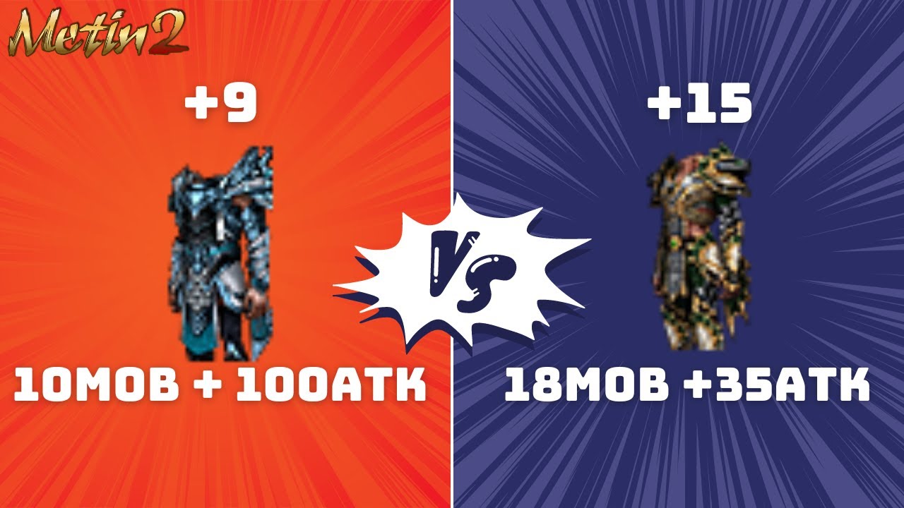 Metin2 Polska - wężowa zbroja+15 35 atak vs zbroja moby+9 100 atak
