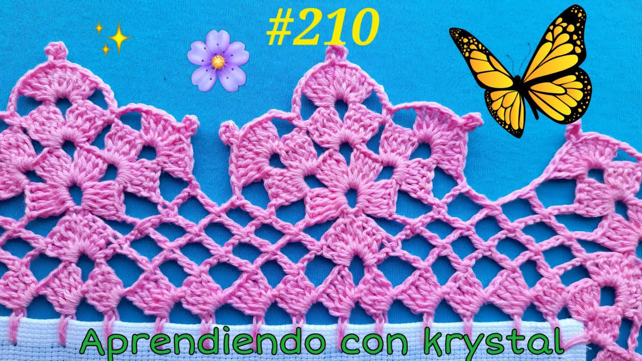 Puntilla #210 una sola vuelta queda en piquitos lindos 🌷🌻🌹