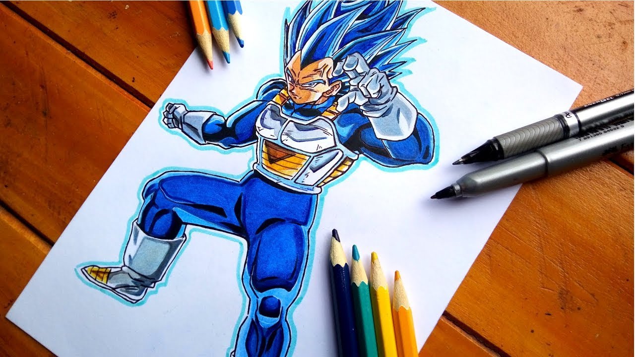cómo dibujar vegeta super sayajin AZUL 2 🔥🔥 1080p