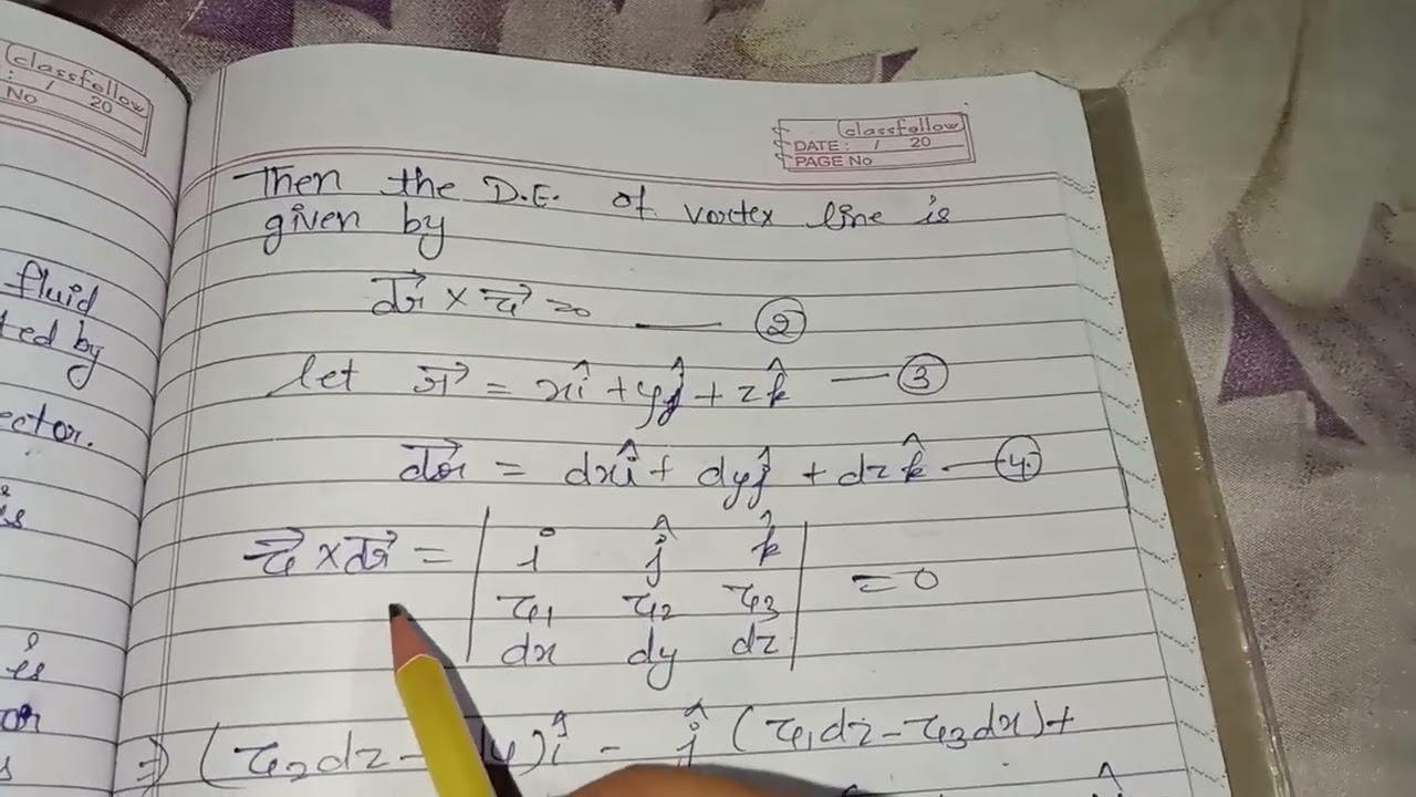 vorticity vector | vortex line | Fluid mechanics | fluid dynamics |(MSC Mathematics) | Unit 1