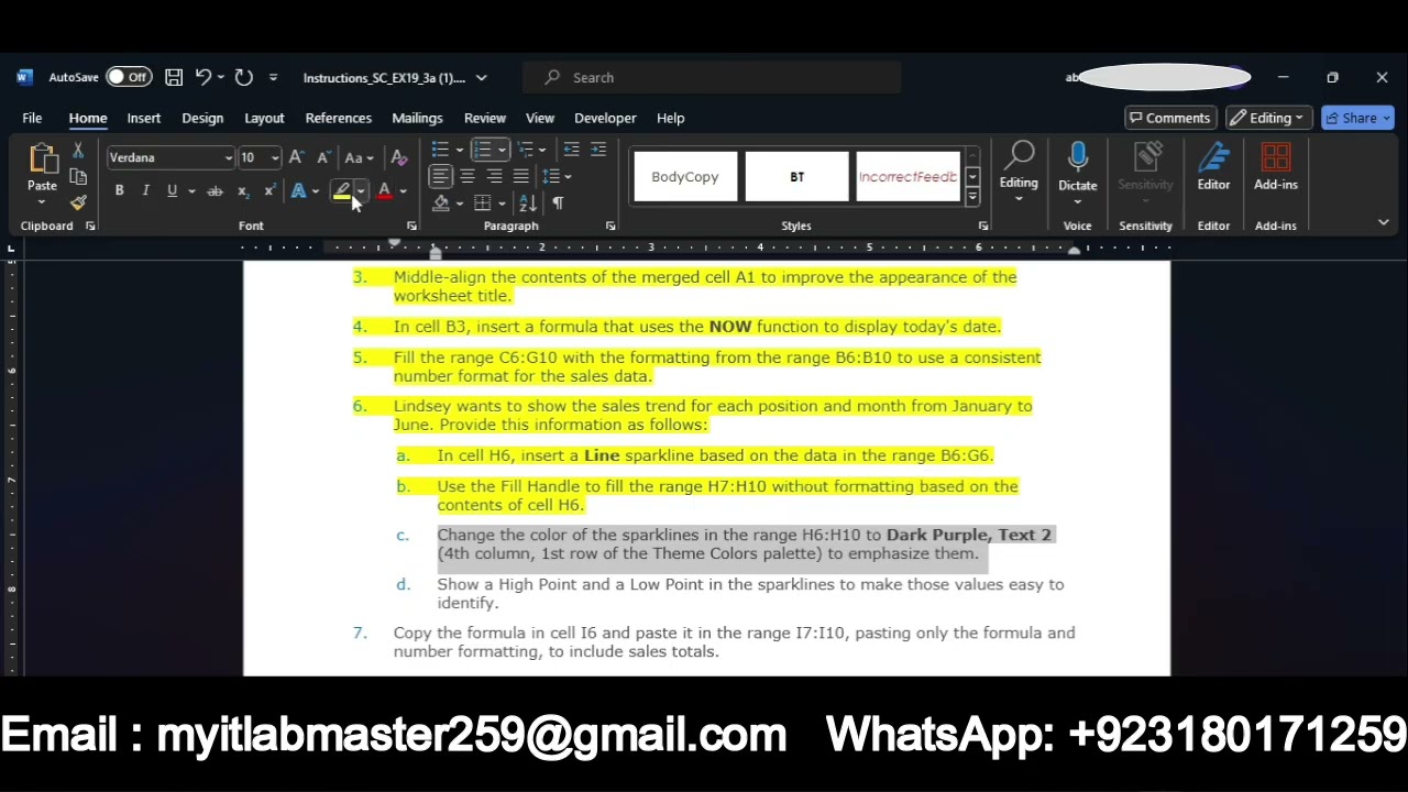 Шелли Кэшман, Excel 2019, Модуль 3, Проект SAM 1a