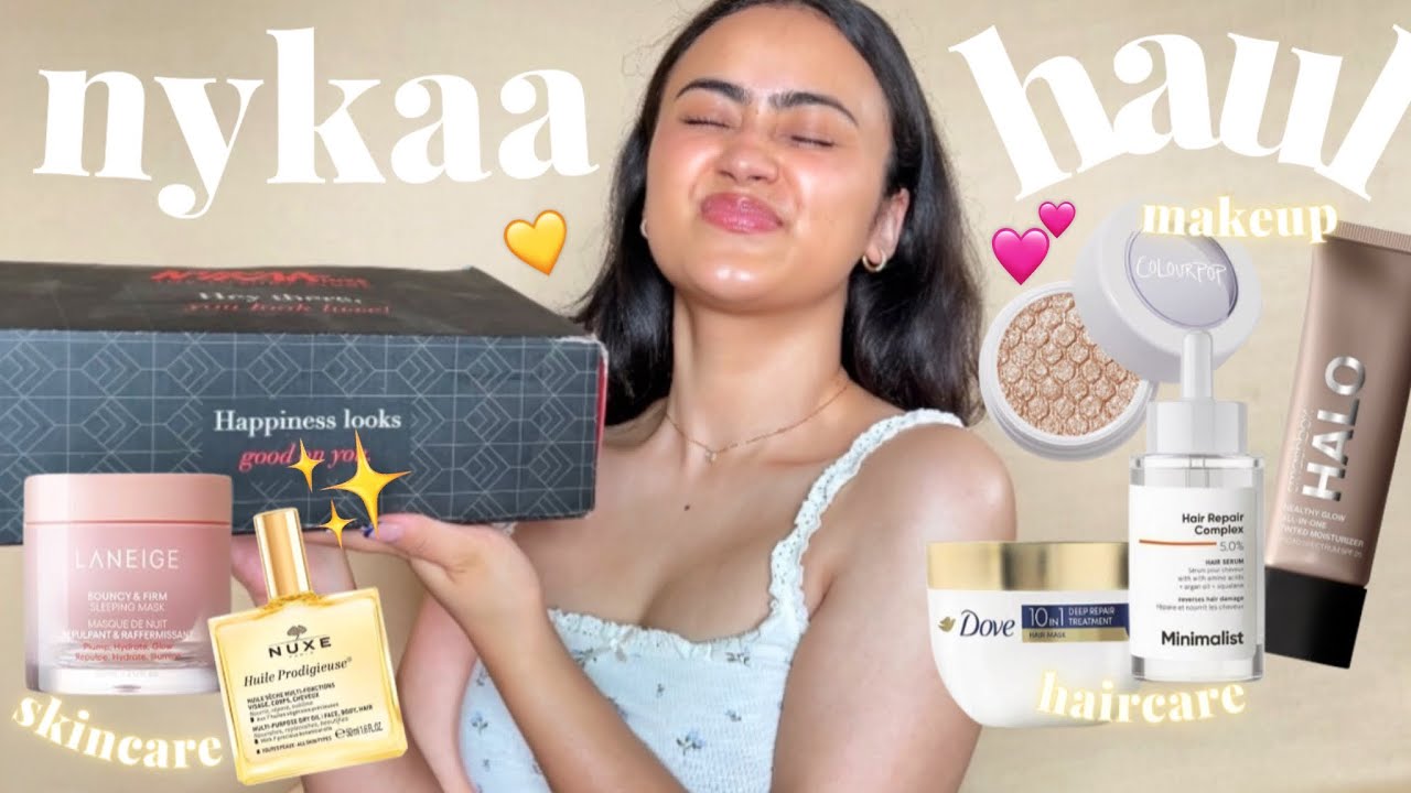 my *NYKAA SALE* haul 💕 pink summer sale, Nuxe, smashbox, laneige, colourpop 💛 mini reviews!
