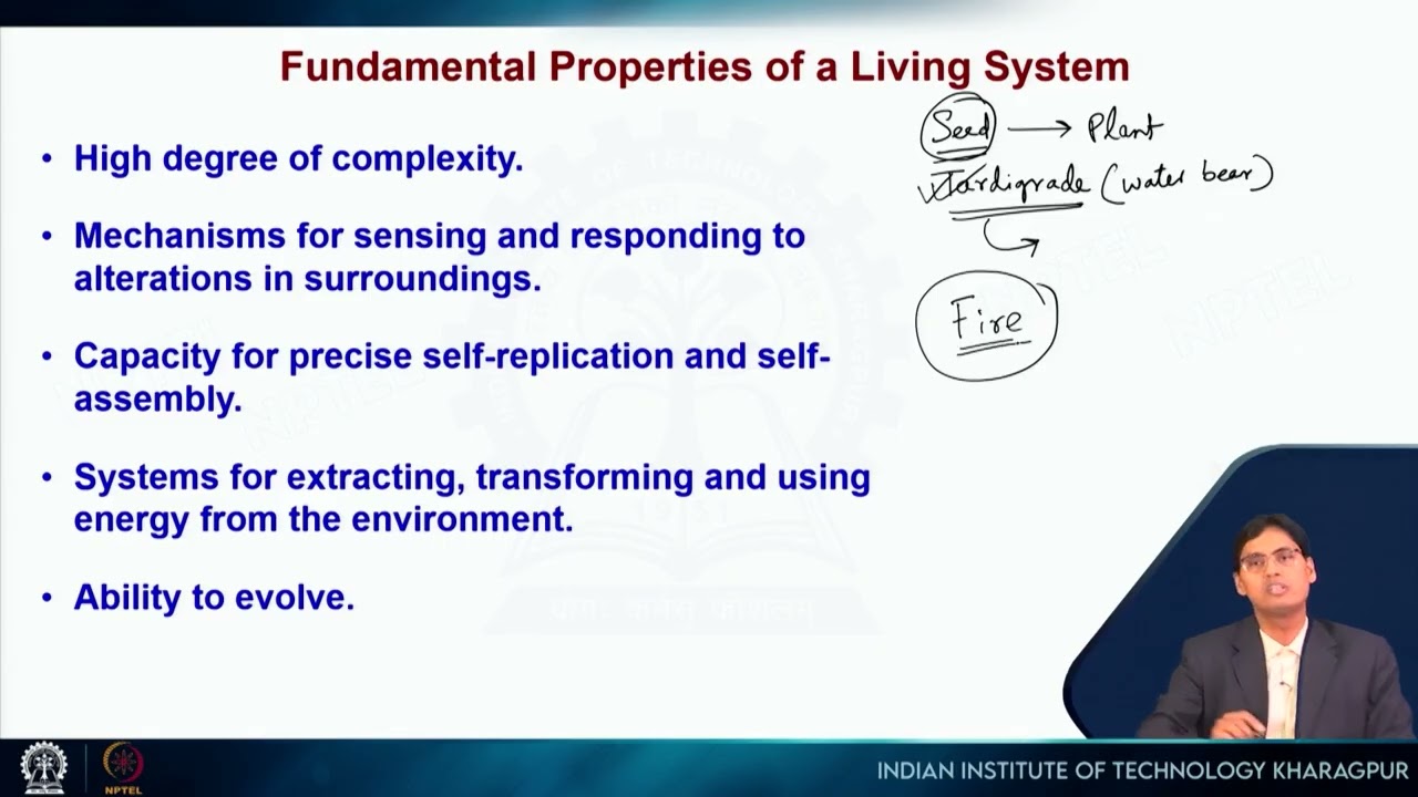 Lecture 1: Fundamentals of a Living System #swayamprabha