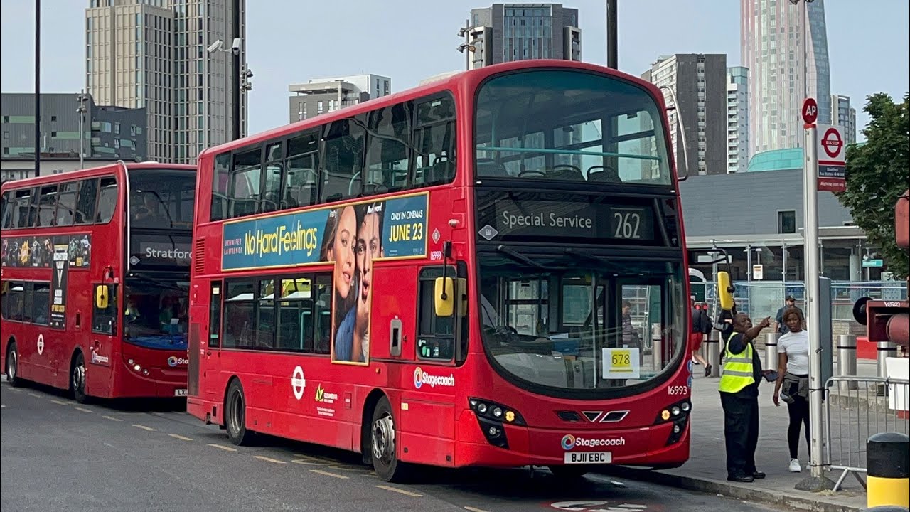 FRV. Stagecoach London Route 678. Beckton Bus Stn - Stratford. Wright Gemini 2 B9TL 16993 (BJ11 EBC)