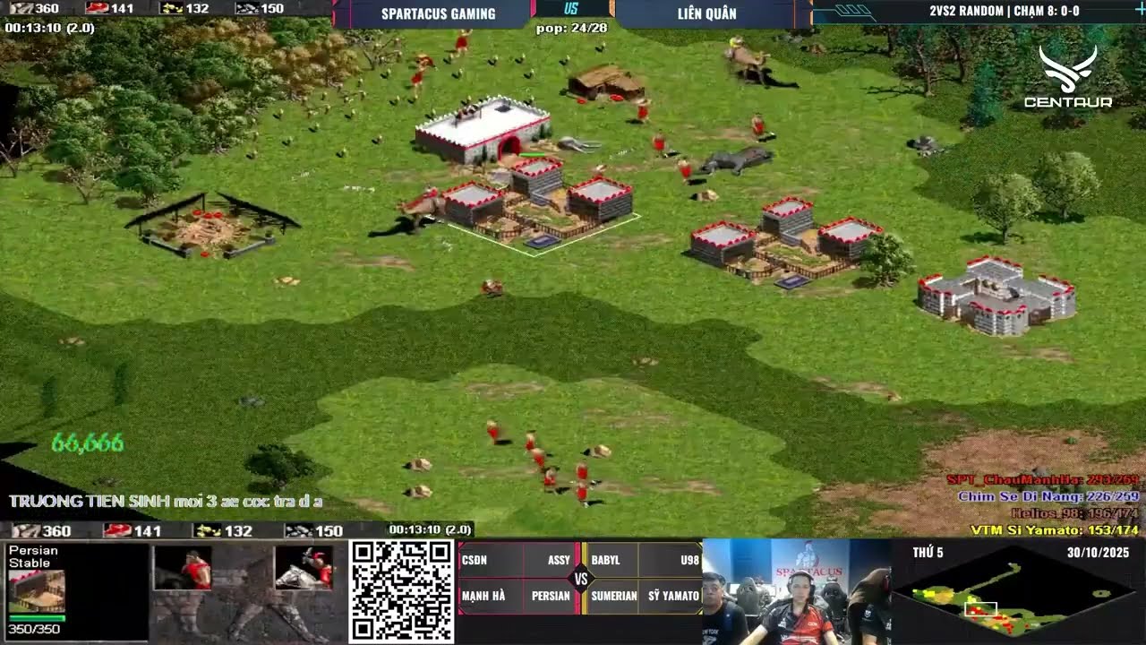 Chim Sẻ Đi Nắng - Chẩu Mạnh Hà vs U98 - Sĩ Yamato | 2v2 Random | 30/10/2025 #aoe #chimsedinang