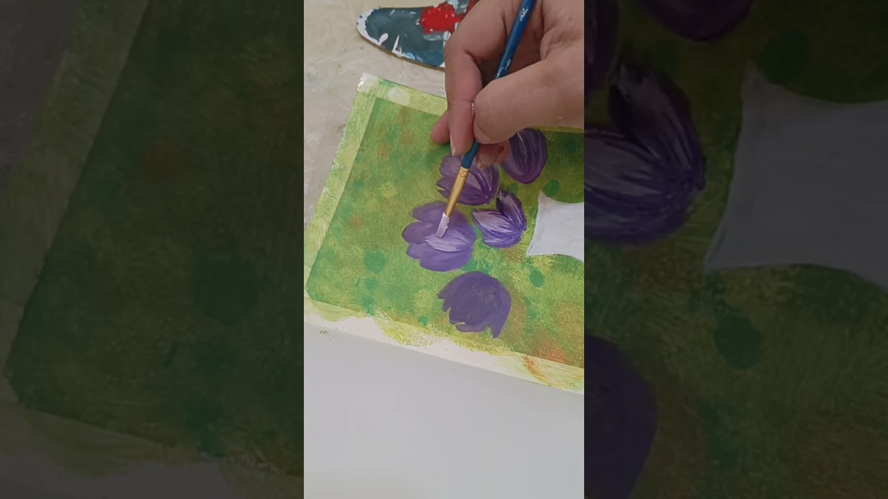 flowers painting with calming music 🎵🎶 🖌️🎨