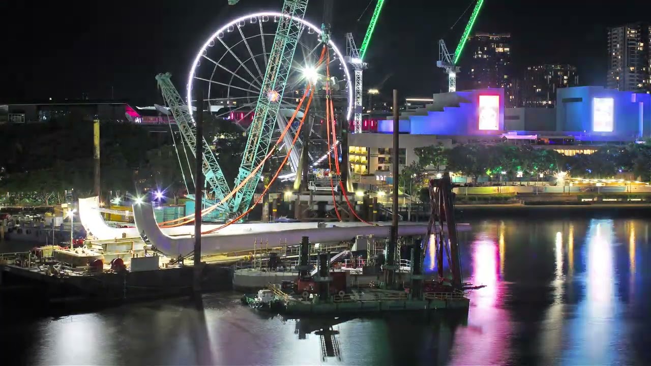 January 2022 - Neville Bonner Bridge Second Stage Lift Timelapse