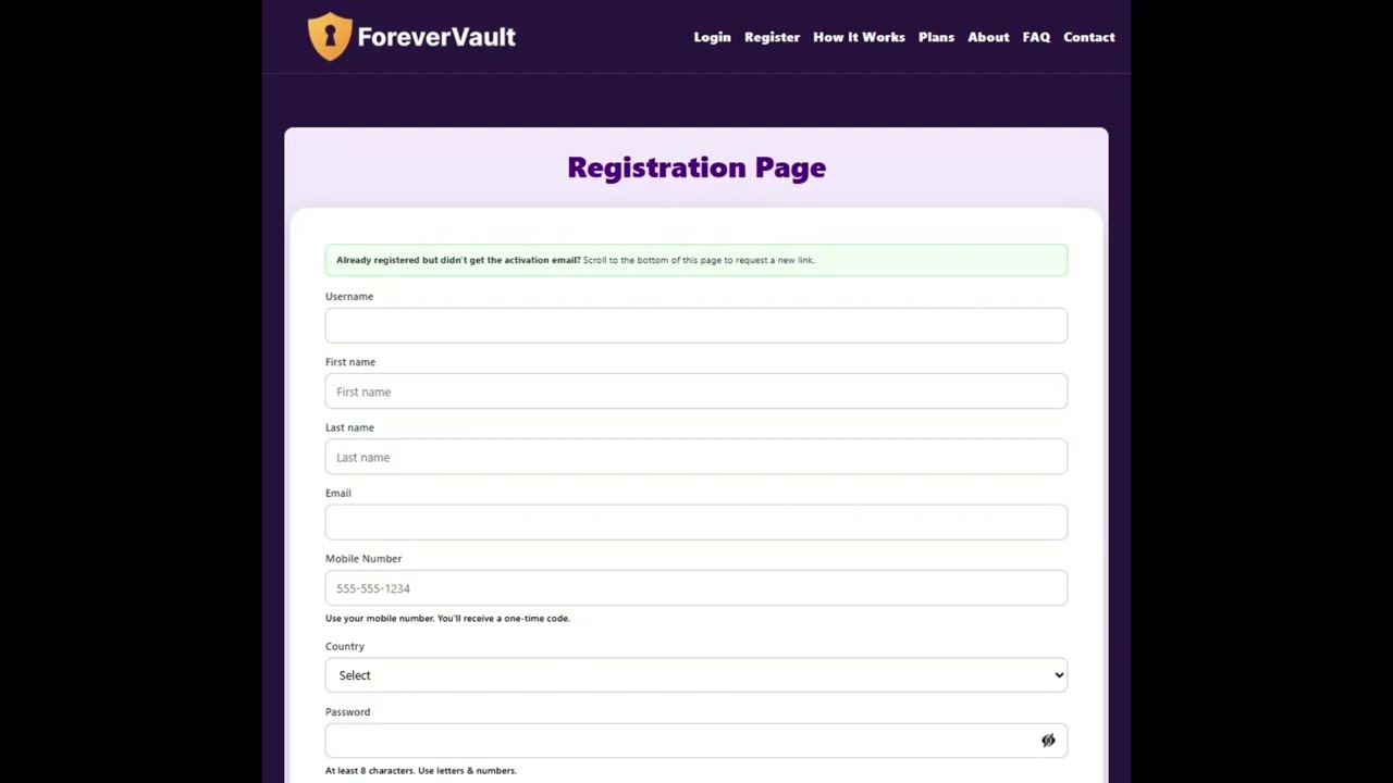 Create Your ForeverVault | Secure Digital Vault Setup