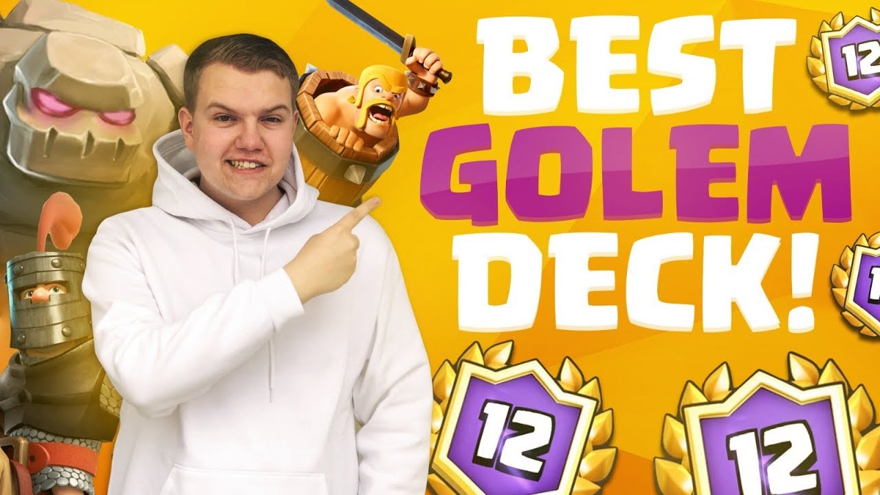 BEST GOLEM DECK! 12 Win Dark Prince Golem Beatdown Deck LIVE Grand Challenge Gameplay